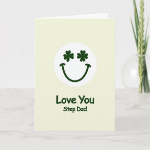 Love You Step Dad Green Emoji Card