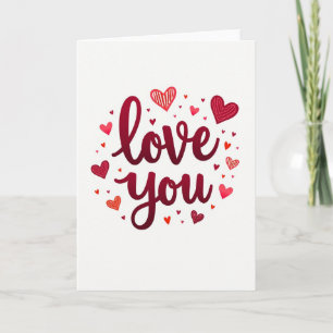 Love You Striped Hearts Card