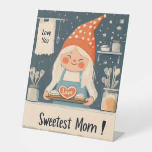 Love You, Sweetest Mom Design Pedestal Sign