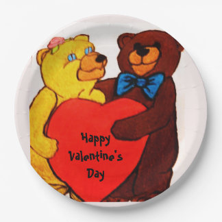 LOVE YOU TEDDY BEAR  PAPER PLATE