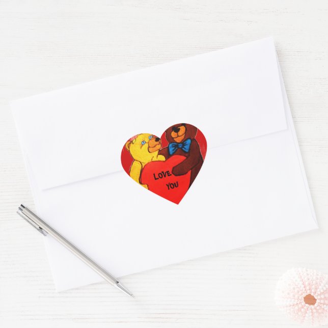 LOVE YOU TEDDY BEAR  stickers (Envelope)