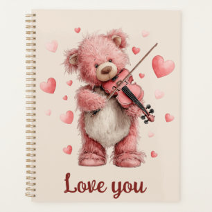 Love You Teddy with Violin Planner