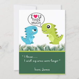 LOVE YOU THIS MUCH   Funny T-Rex Valentine's Day Holiday Card