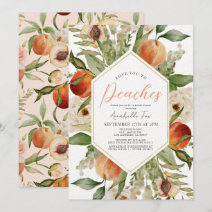 Love You to Peaches Floral Bridal Shower Invitation