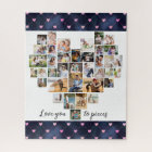 Love you to Pieces Heart Shaped 36 Photo Collage J