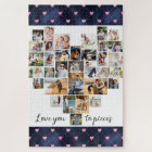 Love you to Pieces Heart Shaped 36 Photo Collage J