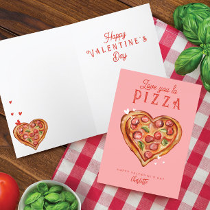 Love You To Pizza Fun Pizza Lovers Valentine's Day Holiday Card
