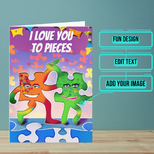 Love You to Puzzle Pieces Boyfriend Birthday Card