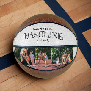 Love You to the Baseline and Back - 3 Photo White Basketball