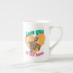 Love You to the Bone Skeleton Humour China Mug