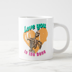 Love You to the Bone Skeleton Humour Large Coffee Mug