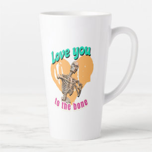 Love You to the Bone Skeleton Humour Latte Mug