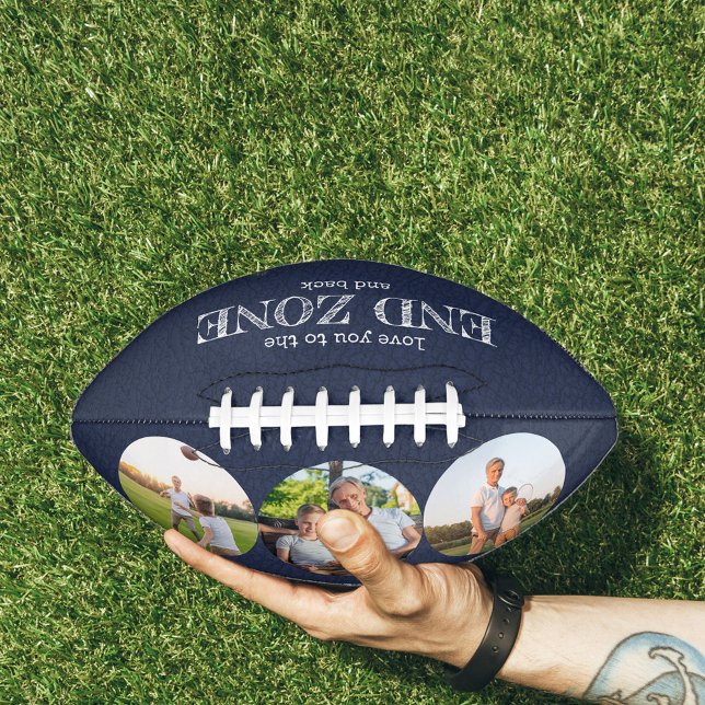 Love You to the End Zone and Back 3 Photo Blue Football (Creator Uploaded)