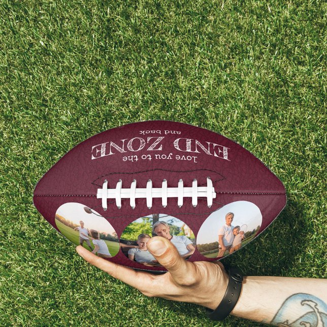 Love You to the End Zone and Back 3 Photo Red Football (Creator Uploaded)