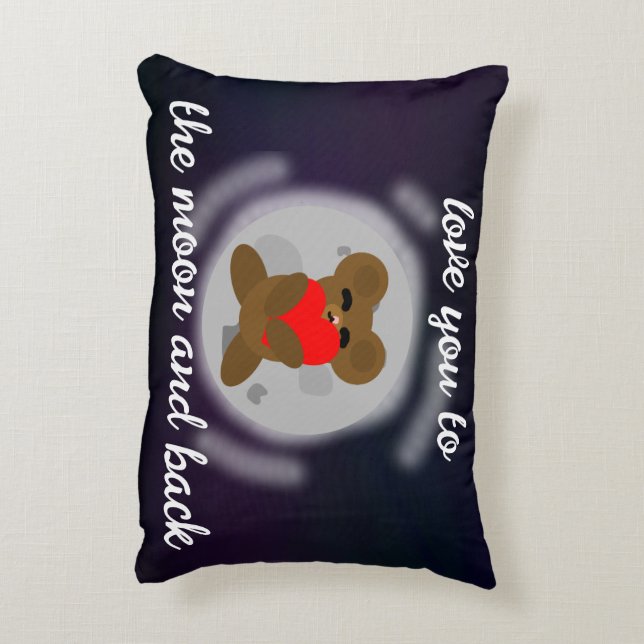 Love You to the Moon and Back Accent Pillow (Back(Vertical))