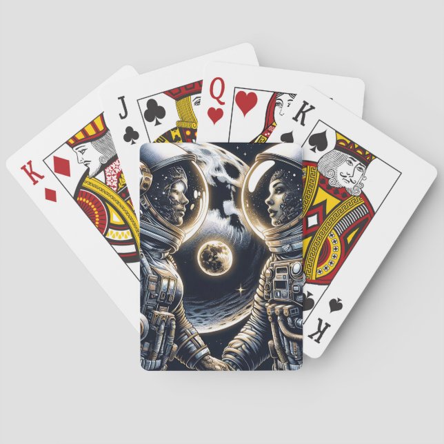 Love You to the Moon and Back | Astronauts Playing Cards (Back)