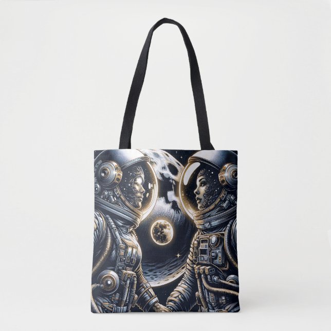 Love You to the Moon and Back | Astronauts Tote Bag (Front)