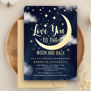 Love You to the Moon and Back Baby Shower Gold