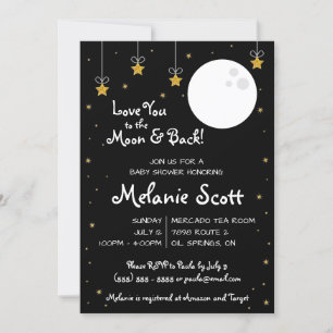 Love You to the Moon and Back! Baby Shower Invita Invitation