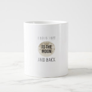 Love You To The Moon And Back Beige Moon Minimal A Large Coffee Mug