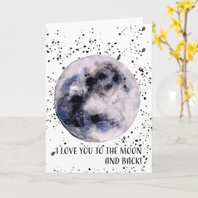 Love you to the moon and back card (Yellow Flower)