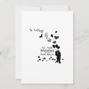 Love You To The Moon And Back Couple Moonlight Hea Holiday Card
