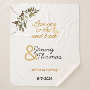 Love you to the Moon and back editable Sherpa Blanket