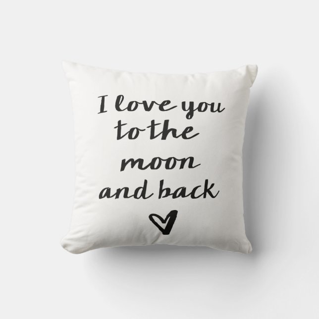 Love you to the moon and back heart cushion (Front)