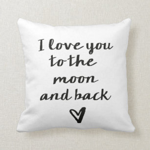 Love you to the moon and back heart cushion