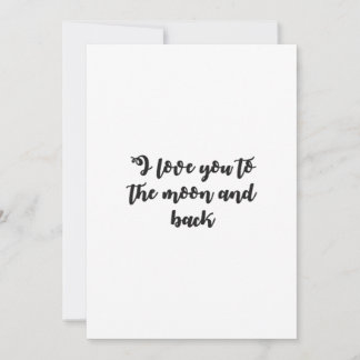 Love You To The Moon And Back Minimal Design Holiday Card