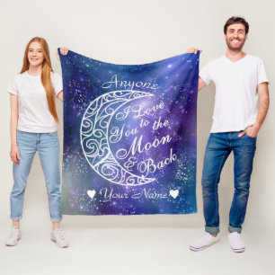 Love You To The Moon and Back Personalised Fleece Blanket