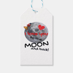 Love You To The Moon And Back Playful Style Gift Tags