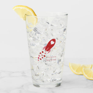 Love You to the Moon and Back Rocket Ship Glass