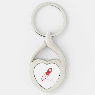 Love You to the Moon and Back Rocket Ship Key Ring