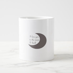 Love You To The Moon And Back Round Graphic Style  Large Coffee Mug