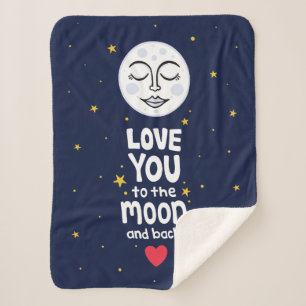 Love You to the Moon and Back Sherpa Blanket