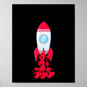 Love You To The Moon And Back Space Shirt Valentin Poster