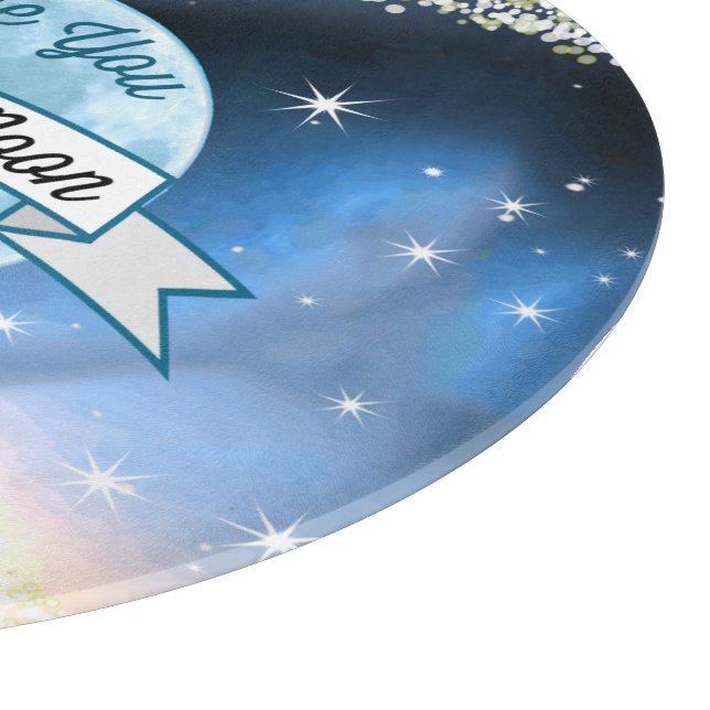 Love You to the Moon and Back Stars Pattern Cutting Board (Corner)