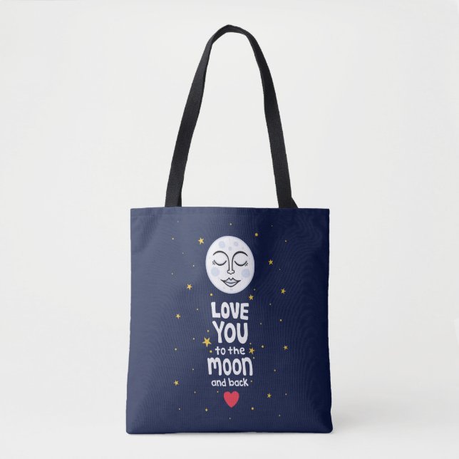 Love You to the Moon and Back Tote Bag (Front)