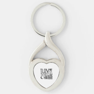 Love You To The Moon And Back Valentines Day Heart Key Ring