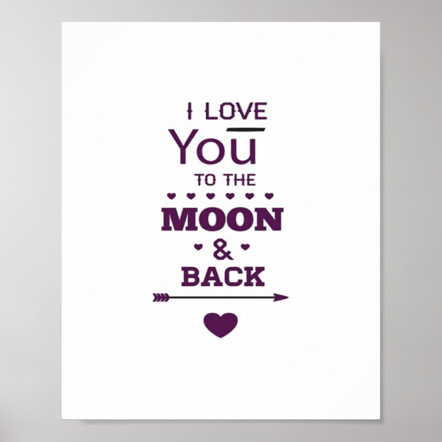 Love You To The Moon And Back Valentines Day Roman Poster (Front)