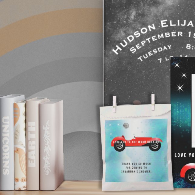 Love you to the Moon Baby Boy Classic Car  Favour Bag (Creator Uploaded)