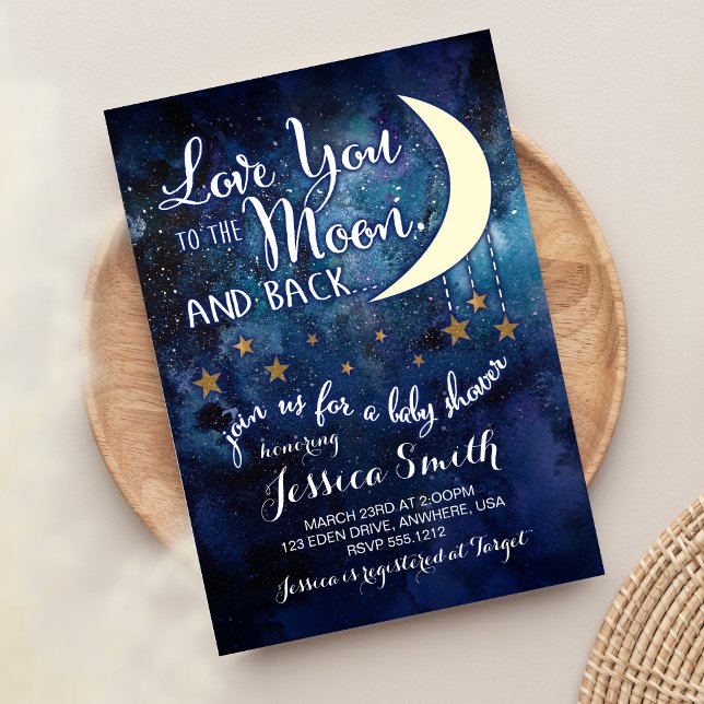 Love you to the Moon & Back Baby Shower Invitation (Creator Uploaded)