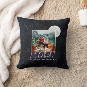 Love You To The Moon & Back   Couple's Photo Cushion