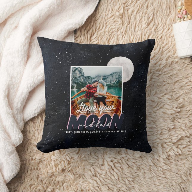 Love You To The Moon & Back | Couple's Photo Cushion (Blanket)