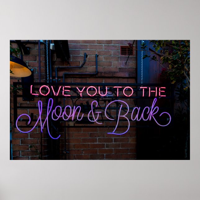 'LOVE YOU TO THE MOON & BACK' NEON SIGN (Front)