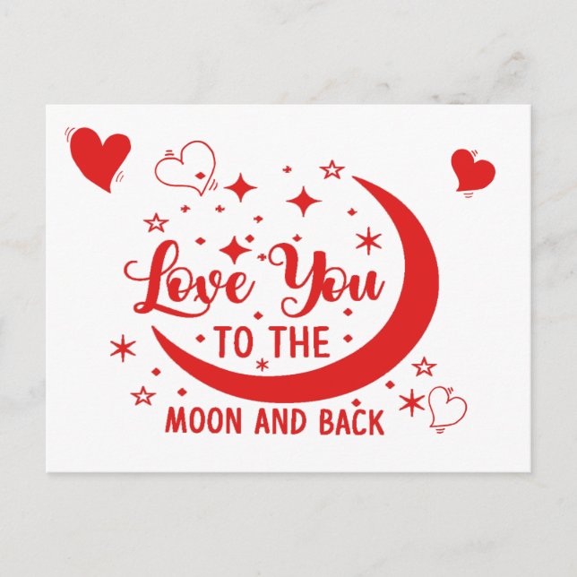Love You to the Moon & Back Postcard (Front)