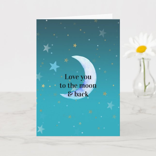 Love You To The Moon Card (Small Plant)