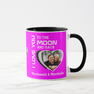 LOVE YOU TO THE MOON Couples Photo Mug