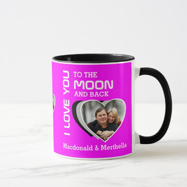 LOVE YOU TO THE MOON Couples Photo Mug (Right)